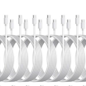 4 ($5 each) NEW USB-C white Charging Cables